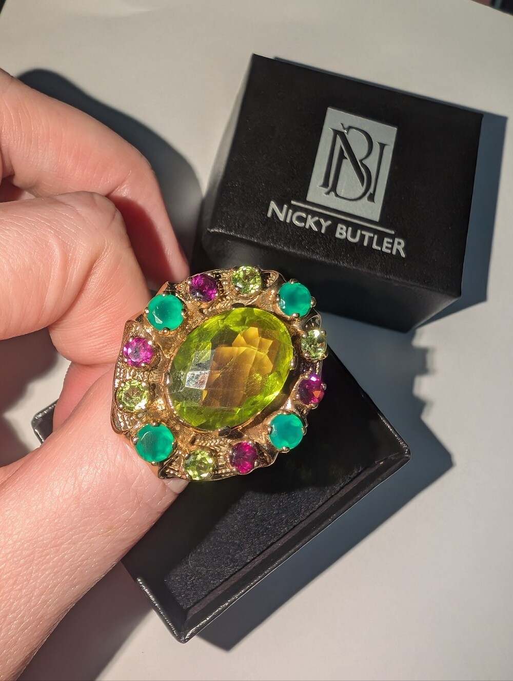 Nicky Butler Gold Tone Cocktail Ring Size 11
